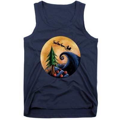 Work Before Christmas Santa's Art Wave Tank Top