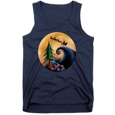 Work Before Christmas Santa's Art Wave Tank Top