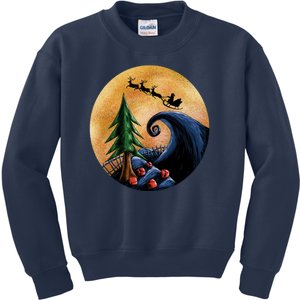 Work Before Christmas Santa's Art Wave Kids Sweatshirt