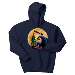 Work Before Christmas Santa's Art Wave Kids Hoodie