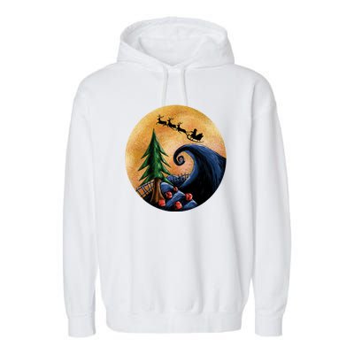 Work Before Christmas Santa's Art Wave Garment-Dyed Fleece Hoodie