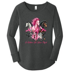 Women Breast Cancer Awareness In October We Wear Pin.K Horse Gift Women's Perfect Tri Tunic Long Sleeve Shirt