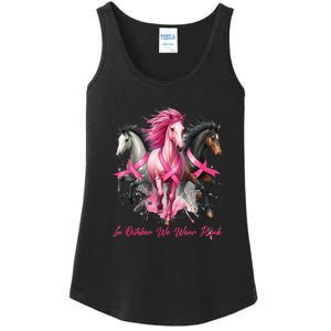 Women Breast Cancer Awareness In October We Wear Pin.K Horse Gift Ladies Essential Tank