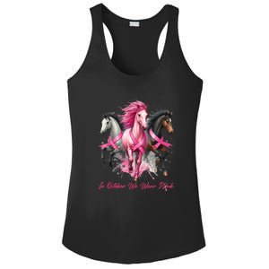 Women Breast Cancer Awareness In October We Wear Pin.K Horse Gift Ladies PosiCharge Competitor Racerback Tank