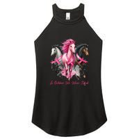 Women Breast Cancer Awareness In October We Wear Pin.K Horse Gift Women's Perfect Tri Rocker Tank