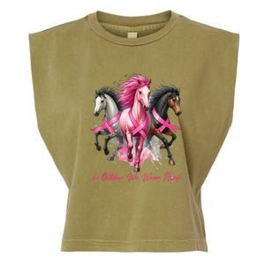 Women Breast Cancer Awareness In October We Wear Pin.K Horse Gift Garment-Dyed Women's Muscle Tee