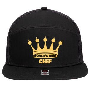 Worlds Best Chef Saying Funny Chef Gift 7 Panel Mesh Trucker Snapback Hat