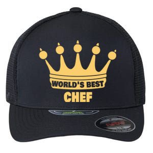 Worlds Best Chef Saying Funny Chef Gift Flexfit Unipanel Trucker Cap