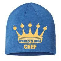 Worlds Best Chef Saying Funny Chef Gift Sustainable Beanie