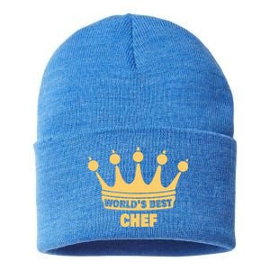 Worlds Best Chef Saying Funny Chef Gift Sustainable Knit Beanie