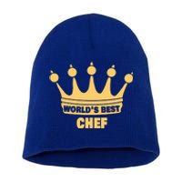 Worlds Best Chef Saying Funny Chef Gift Short Acrylic Beanie