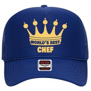 Worlds Best Chef Saying Funny Chef Gift High Crown Mesh Back Trucker Hat