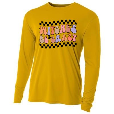 Witches Be Crazy And Witch Spooky Halloween Season Checkered Gift Cooling Performance Long Sleeve Crew