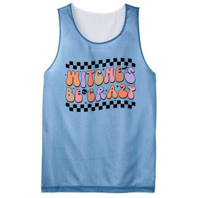 Witches Be Crazy And Witch Spooky Halloween Season Checkered Gift Mesh Reversible Basketball Jersey Tank