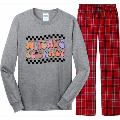 Witches Be Crazy And Witch Spooky Halloween Season Checkered Gift Long Sleeve Pajama Set