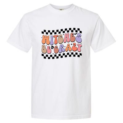 Witches Be Crazy And Witch Spooky Halloween Season Checkered Gift Garment-Dyed Heavyweight T-Shirt