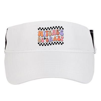 Witches Be Crazy And Witch Spooky Halloween Season Checkered Gift Adult Drive Performance Visor