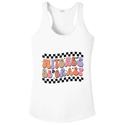 Witches Be Crazy And Witch Spooky Halloween Season Checkered Gift Ladies PosiCharge Competitor Racerback Tank