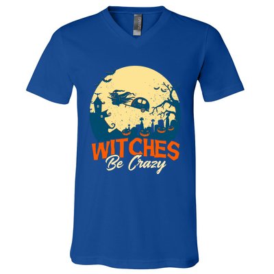 Witches Be Crazy Halloween Costume Funny Halloween Gift V-Neck T-Shirt