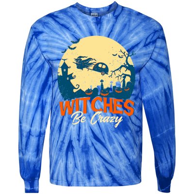 Witches Be Crazy Halloween Costume Funny Halloween Gift Tie-Dye Long Sleeve Shirt