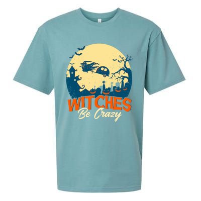 Witches Be Crazy Halloween Costume Funny Halloween Gift Sueded Cloud Jersey T-Shirt