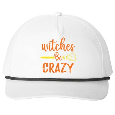 Witches Be Crazy Broomstick Graphic Funny Halloween Party Cool Gift Snapback Five-Panel Rope Hat