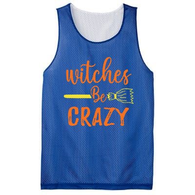 Witches Be Crazy Broomstick Graphic Funny Halloween Party Cool Gift Mesh Reversible Basketball Jersey Tank