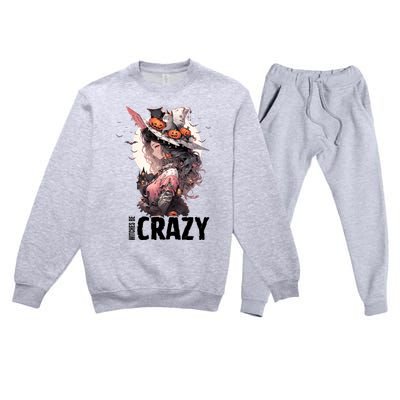 Witches Be Crazy Halloween Funny Party Cute Gift Premium Crewneck Sweatsuit Set