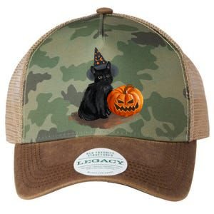 Witch Black Cat Pumpkin Halloween Legacy Tie Dye Trucker Hat