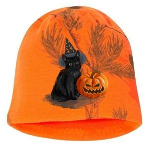 Witch Black Cat Pumpkin Halloween Kati - Camo Knit Beanie