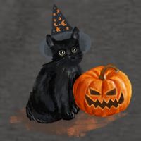 Witch Black Cat Pumpkin Halloween Vector Backpack