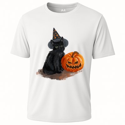 Witch Black Cat Pumpkin Halloween Performance Shirt