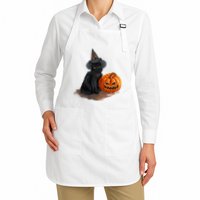 Witch Black Cat Pumpkin Halloween Apron