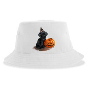 Witch Black Cat Pumpkin Halloween Sustainable Bucket Hat