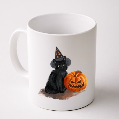 Witch Black Cat Pumpkin Halloween Mug