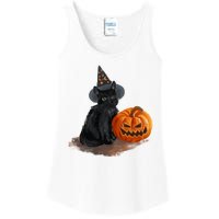 Witch Black Cat Pumpkin Halloween Ladies Essential Tank