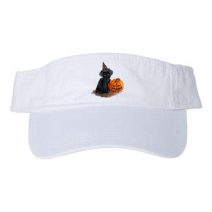 Witch Black Cat Pumpkin Halloween Valucap Bio-Washed Visor