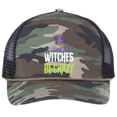 Witches Be Crazy Halloween Gift Retro Rope Trucker Hat Cap