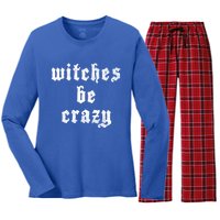 Witches Be Crazy Halloween Top Gift Women's Long Sleeve Flannel Pajama Set 