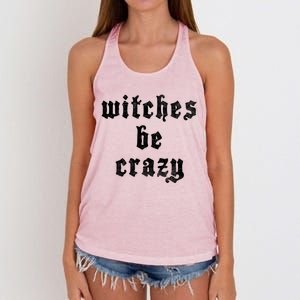 Witches Be Crazy Halloween Top Gift Women's Knotted Racerback Tank