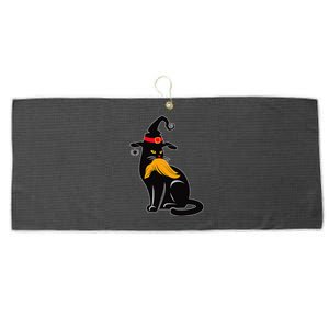 Witch Black Cat Kamala Harris Halloween Trump Hair Large Microfiber Waffle Golf Towel