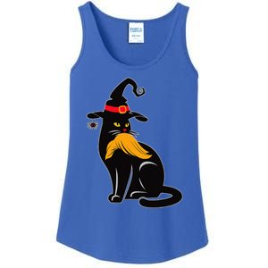 Witch Black Cat Kamala Harris Halloween Trump Hair Ladies Essential Tank