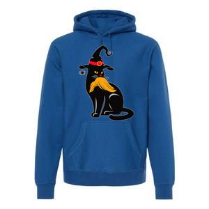 Witch Black Cat Kamala Harris Halloween Trump Hair Premium Hoodie