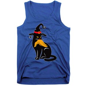 Witch Black Cat Kamala Harris Halloween Trump Hair Tank Top