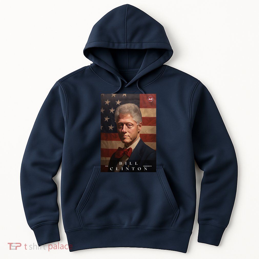 William Bill Clinton 42nd President Of The United States Portrait Hoodie