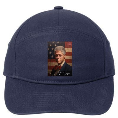 William Bill Clinton 42nd President Of The United States Portrait 7-Panel Snapback Hat