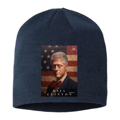 William Bill Clinton 42nd President Of The United States Portrait Sustainable Beanie