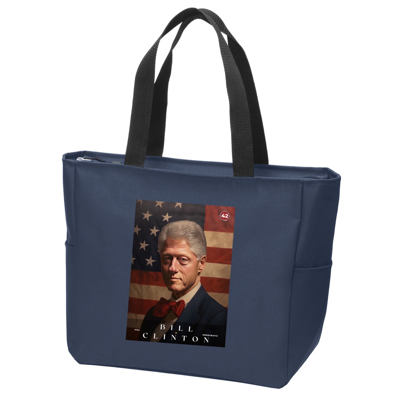 William Bill Clinton 42nd President Of The United States Portrait Zip Tote Bag