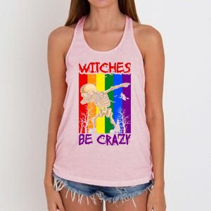 Witches Be Crazy Funny Gift Women's Knotted Racerback Tank