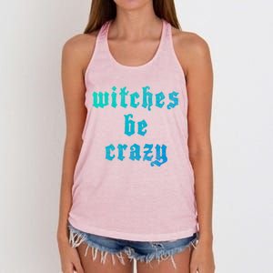 Witches Be Crazy Halloween Top Gift Women's Knotted Racerback Tank